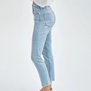 Women's 28 Denim Forum Aritzia Yoko High Rise Slim Jeans Pants Light Wash Blue